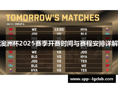 澳洲杯2025赛季开赛时间与赛程安排详解