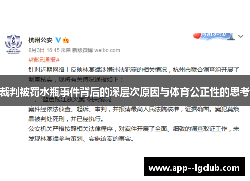 裁判被罚水瓶事件背后的深层次原因与体育公正性的思考