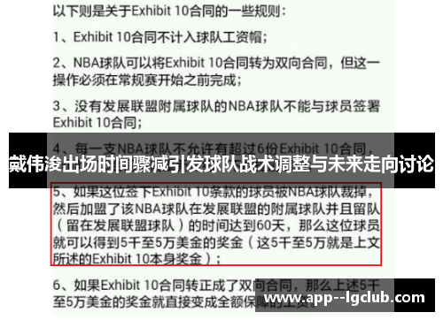 戴伟浚出场时间骤减引发球队战术调整与未来走向讨论
